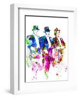 Legendary Three Stooges Watercolor I-Olivia Morgan-Framed Art Print