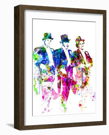 Legendary Three Stooges Watercolor I-Olivia Morgan-Framed Art Print