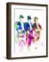 Legendary Three Stooges Watercolor I-Olivia Morgan-Framed Art Print