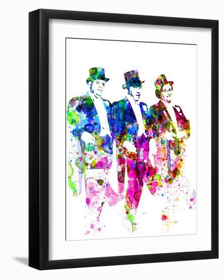 Legendary Three Stooges Watercolor I-Olivia Morgan-Framed Art Print