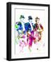 Legendary Three Stooges Watercolor I-Olivia Morgan-Framed Art Print