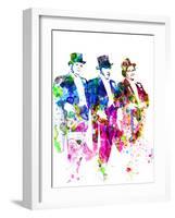 Legendary Three Stooges Watercolor I-Olivia Morgan-Framed Art Print