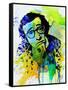 Legendary Woody Allen Watercolor-Olivia Morgan-Framed Stretched Canvas