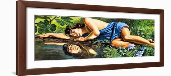 Legends of Ancient Greece: The Fatal Reflection-Roger Payne-Framed Giclee Print