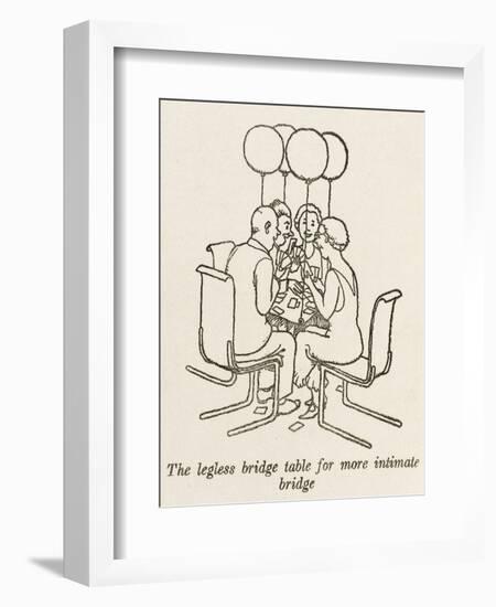 Legless Bridge Table-William Heath Robinson-Framed Art Print