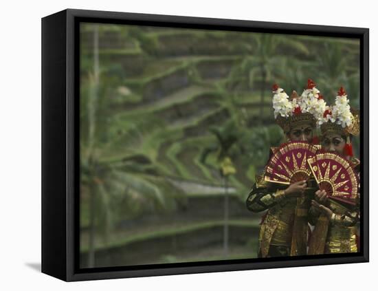 Legong Dancers, Bali, Indonesia-Michele Westmorland-Framed Stretched Canvas