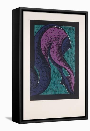 Legs Crossed Nº2, 2019 (Linocut)-Guilherme Pontes-Framed Stretched Canvas