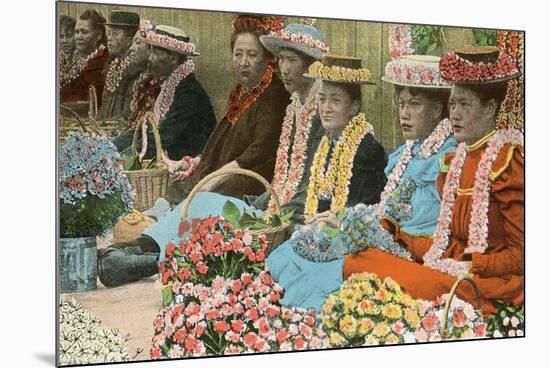 Lei Vendors, Hawaii-null-Mounted Premium Giclee Print