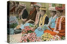 Lei Vendors, Hawaii-null-Stretched Canvas