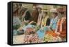 Lei Vendors, Hawaii-null-Framed Stretched Canvas
