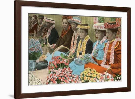 Lei Vendors, Hawaii-null-Framed Art Print