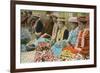 Lei Vendors, Hawaii-null-Framed Art Print