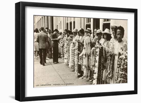 Lei Vendors, Honolulu, Hawaii-null-Framed Art Print