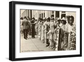 Lei Vendors, Honolulu, Hawaii-null-Framed Art Print