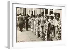 Lei Vendors, Honolulu, Hawaii-null-Framed Art Print