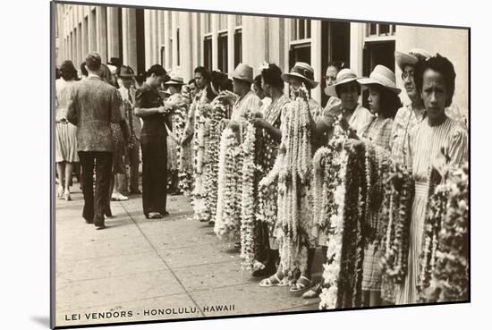 Lei Vendors, Honolulu, Hawaii-null-Mounted Art Print