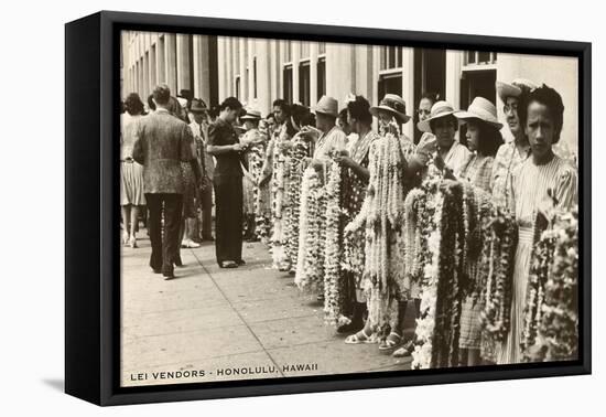 Lei Vendors, Honolulu, Hawaii-null-Framed Stretched Canvas