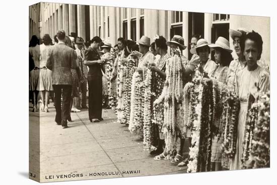 Lei Vendors, Honolulu, Hawaii-null-Stretched Canvas