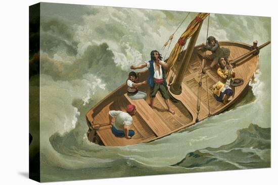 Leibniz in a Boat on the Adriatic-Josep or Jose Planella Coromina-Stretched Canvas