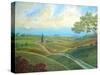 Leicester Countryside-Herb Dickinson-Stretched Canvas