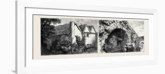 Leicester: Latimer's House (Left), the Old Jewry Wall (Right)-null-Framed Giclee Print