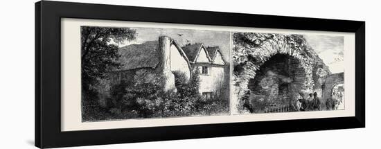 Leicester: Latimer's House (Left), the Old Jewry Wall (Right)-null-Framed Giclee Print