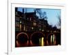 Leidsegracht at Dusk in Amsterdam in the Netherlands-null-Framed Photographic Print