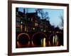 Leidsegracht at Dusk in Amsterdam in the Netherlands-null-Framed Photographic Print