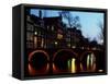 Leidsegracht at Dusk in Amsterdam in the Netherlands-null-Framed Stretched Canvas