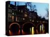 Leidsegracht at Dusk in Amsterdam in the Netherlands-null-Stretched Canvas