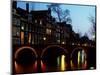 Leidsegracht at Dusk in Amsterdam in the Netherlands-null-Mounted Photographic Print