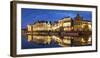 Leie Canal at dusk, Ghent, Flanders, Belgium-Ian Trower-Framed Photographic Print