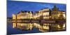 Leie Canal at dusk, Ghent, Flanders, Belgium-Ian Trower-Mounted Photographic Print