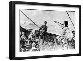 Leif Ericson Discovering America-Per Krohg-Framed Premium Giclee Print