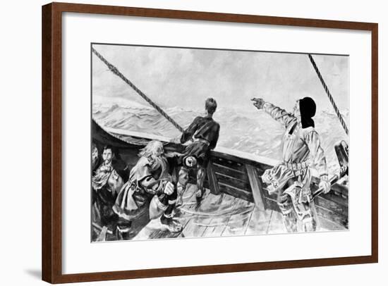 Leif Ericson Discovering America-Per Krohg-Framed Giclee Print