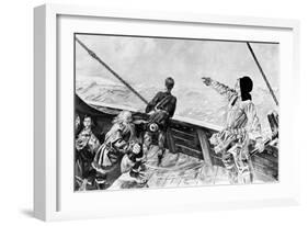 Leif Ericson Discovering America-Per Krohg-Framed Giclee Print