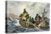 Leif Erikssen Off the Coast of Vineland in a Viking Landing Boat-null-Stretched Canvas