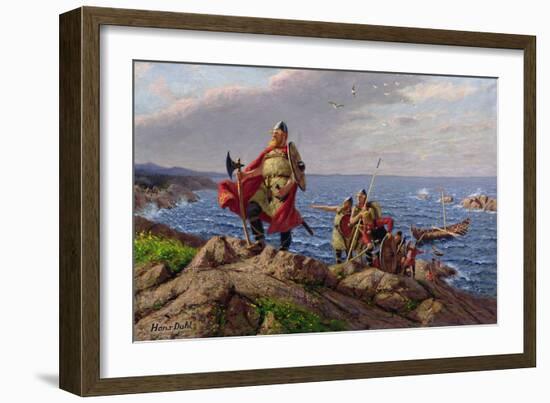 Leif Eriksson Discovers America-Hans Dahl-Framed Giclee Print