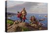 Leif Eriksson Discovers America-Hans Dahl-Stretched Canvas