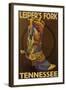 Leiper's Fork, Tennessee - Cowboy Boot-Lantern Press-Framed Art Print