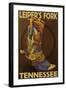 Leiper's Fork, Tennessee - Cowboy Boot-Lantern Press-Framed Art Print