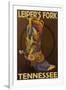 Leiper's Fork, Tennessee - Cowboy Boot-Lantern Press-Framed Art Print