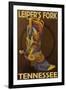 Leiper's Fork, Tennessee - Cowboy Boot-Lantern Press-Framed Art Print