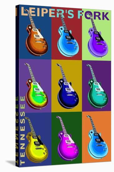 Leiper's Fork, Tennessee - Guitar Pop Art-Lantern Press-Stretched Canvas