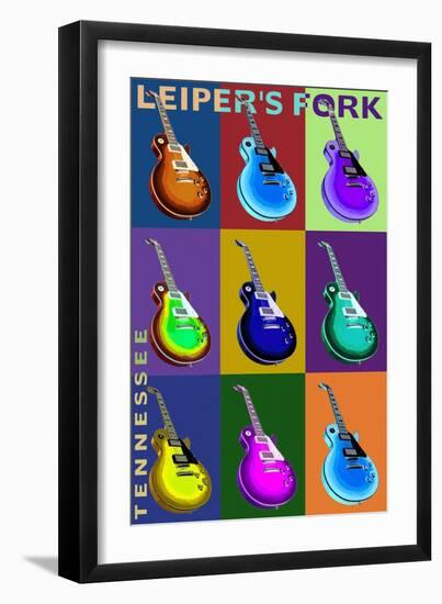 Leiper's Fork, Tennessee - Guitar Pop Art-Lantern Press-Framed Art Print