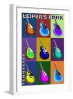 Leiper's Fork, Tennessee - Guitar Pop Art-Lantern Press-Framed Art Print