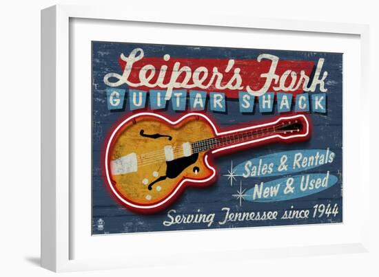 Leiper's Fork, Tennessee - Guitar Shack-Lantern Press-Framed Art Print