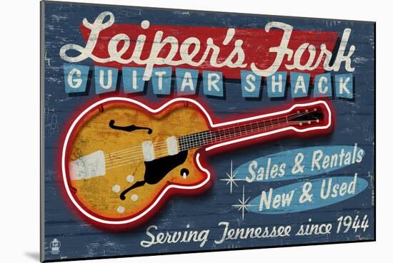 Leiper's Fork, Tennessee - Guitar Shack-Lantern Press-Mounted Art Print