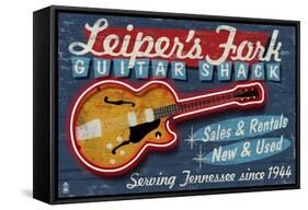Leiper's Fork, Tennessee - Guitar Shack-Lantern Press-Framed Stretched Canvas