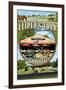 Leiper's Fork, Tennessee - Montage Scenes-Lantern Press-Framed Art Print